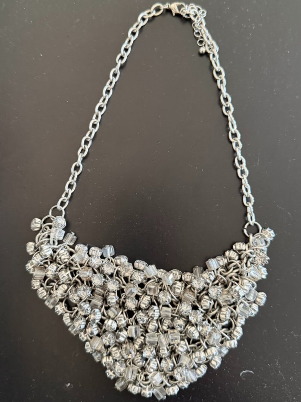 Chunky Silver and Crystal Necklace